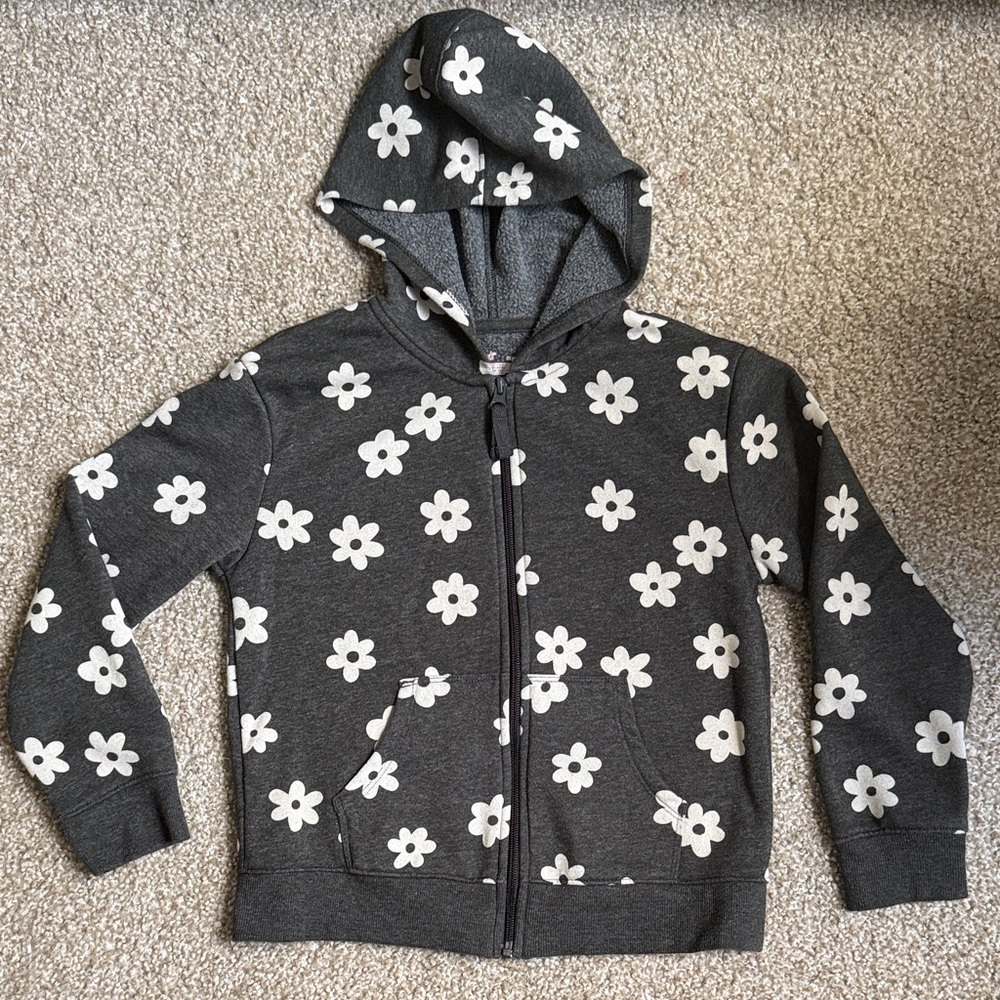Cat & Jack Dark Gray Floral Hoodie